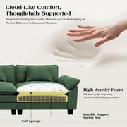 CDCASA 86 Modular Sectional Sofa, 2-Seat L Shaped Cloud Couch with Movable Ottoman, Deep Seat Modern Sofa, Sectional Couches for Living Room, Green