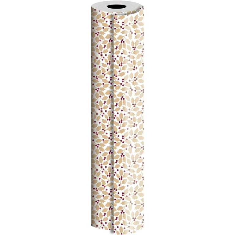 Elegant Holly Bulk Wrapping Paper (520 Sq Ft)