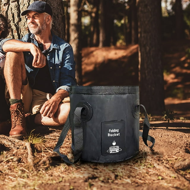 Xihbxyly Cubo Plegable Portátil, Contenedor de Agua Ligero, Diseño de Tela a Prueba de Fugas, Compacto y Fácil de Transportar, Multifuncional para Pesca, Camping, Senderismo, Gran Capacidad, Fácil de
