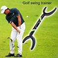 thumbnail image 2 of Ayudas para el entrenamiento del swing de golf, ayuda portátil de compresión lineal para la práctica y el entrenamiento de golf, entrenador de corrección de swing de golf ajustable de plástico para, 2 of 5