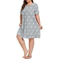 thumbnail image 4 of Cueply Women's Plus Size Nightgown Short Sleeve Sleepshirt Crewneck Nightshirt Nightdress 1X-4X, 4 of 7