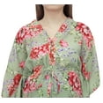 thumbnail image 2 of Bimba Moms Green Drawstring Printed Maternity Kaftan Nursing Maxi Dress-22, 2 of 6