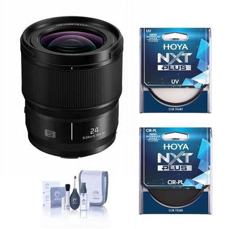 UPC: 0192223194922 | LUMIX S 24mm f/1.8 Lens for Leica L  Bundle with Hoya NXT Plus 67mm UV+CPL Filter Kit  Cleaning Kit