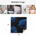thumbnail image 4 of Blue Rose Cloth Napkins, Vintage Abstract Garden Flower Floral Black Washable and Reusable Dinner Napkins Set of 4, Table Napkin for Kitchen Party Birthday Wedding Hotel Housewarming 20"x20", 4 of 8