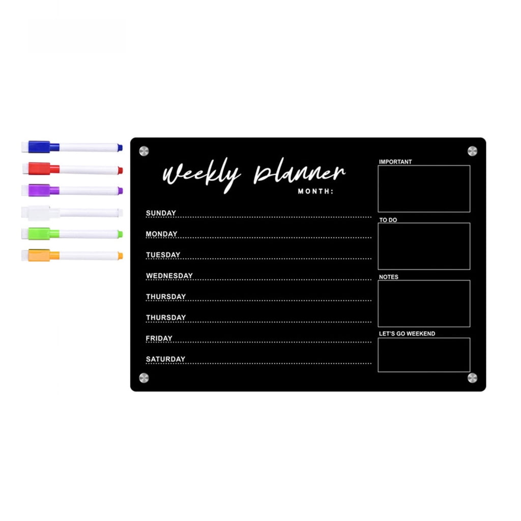 Magnetic Calendar Weekly Planner Magnetic Calendar Chalkboard To-do-list Board