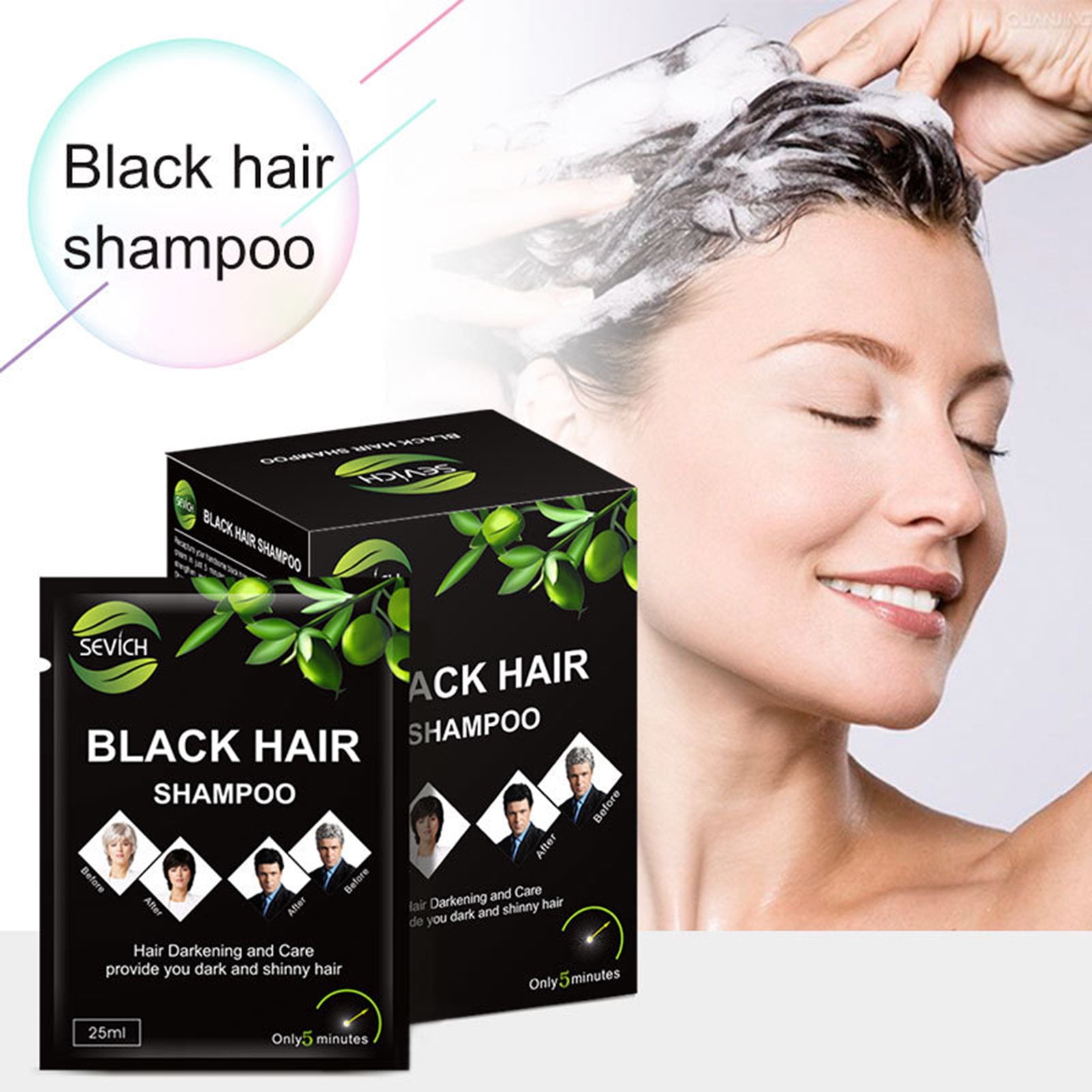 25ml Black Hair Shampoo Mild Fast Dyeing Black Unisex Black Fast Hair