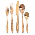 thumbnail image 2 of Megachef MCFW-LA VAGUE-MATTEROSEGOLD 20 Piece La Vague Flatware Utensil Set with Stainless Steel Silverware Metal Service, Matte Rose Gold, 2 of 7