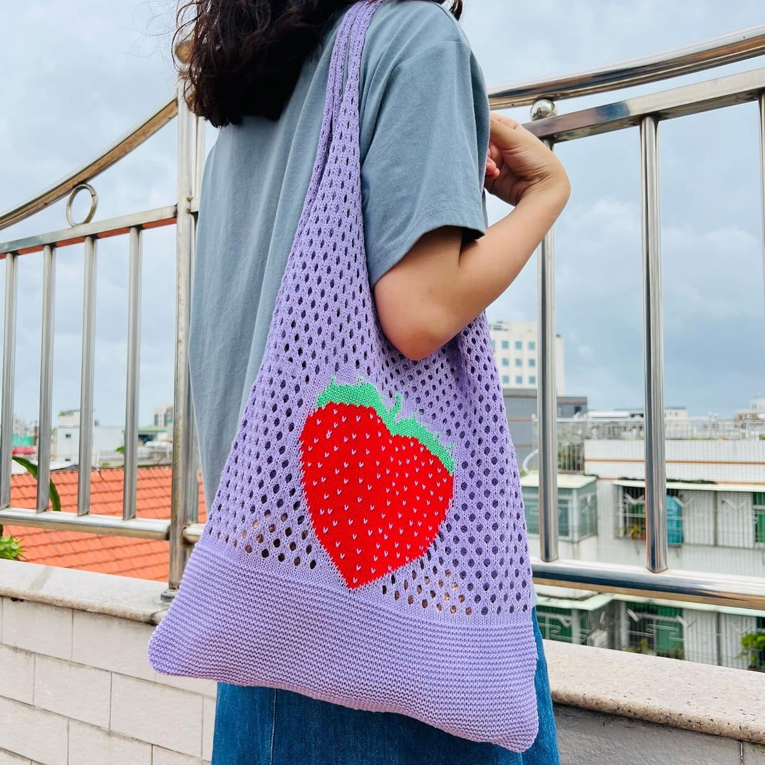 Kukuzhu Crochet Tote Bag Aesthetic Tote Bag Aesthetic Y2k Tote Bag Aesthetic Y2k Cute Tote Bags Aesthetic
