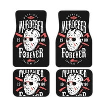 Horror Movie Friends Car Floor Mats 4pc Set Anti Skid Vehicle Floor Mat Car Carpet For Front Rear Seats Universal Auto Interior Accessories