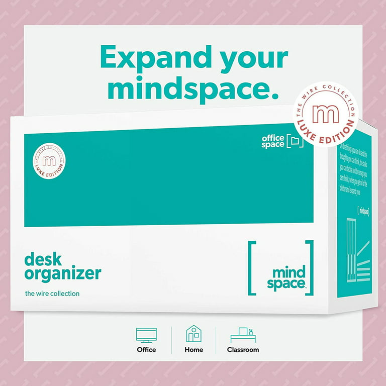 Mindspace Desk Organizer Rose Gold Pen Holder – Office Decor for Women, Desk  Accessories, Desktop Organizer with 5 Compartments + Drawer