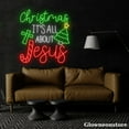 thumbnail image 3 of Glowneon Christmas It's All Jesus Neon Sign, Christmas Quotes Led Sign, Christmas Tree LED, 3 of 5