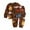 Brown B, variant on Ahuyic Toddler Kids Casual Fashion Outfits, Autumns And Winter Solid Color Top And Pants Set For Kids, Fashion Girls' Casual Short Sleeve Round Neck Collar Botton Printed Short Pants Sets