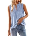 thumbnail image 2 of Endives Women's Tank Top Solid Color Sleeveless Loose Tank Top Pullover Top Summer Blue, 2 of 4