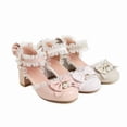 thumbnail image 3 of SACFOF Women Kawaii Mid Block Heel Mary Jane Rockabilly Pumps with Bow Platform Chunky Heel Cute Sweet Shoes, 3 of 6