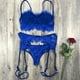 thumbnail image 4 of Gibobby Conjunto de lencería Lencería para Mujer, Lencería Sexy para Mujer, Conjunto de Lencería a Juego Transparente(Azul, M), 4 of 5
