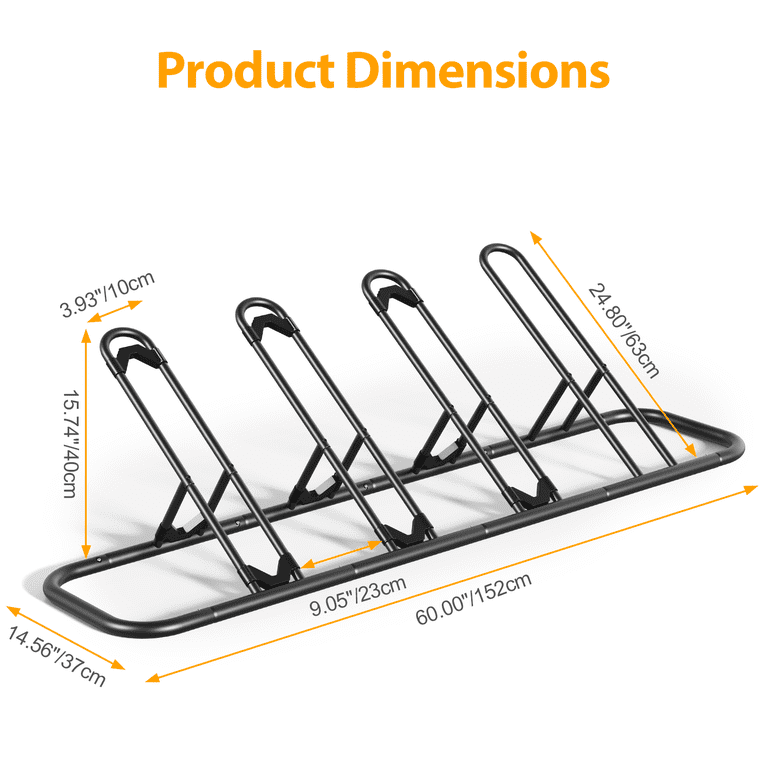 4-Bike Floor Parking Rack For Indoor And Outdoor photo 4