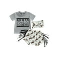 thumbnail image 2 of Western Toddler Baby Girl Clothes Letter Short Sleeve T-Shirt Top + Tassel Shorts Outfits + Headband 3Pcs Set, 2 of 10
