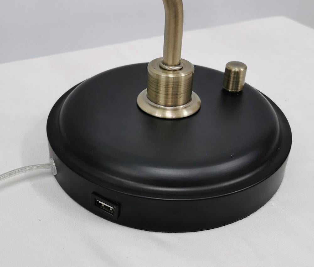 Better Homes & Gardens Black and Gold Desk Lamp with USB USBC Ports