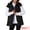 Black, variant on Women's Puffer Vest Coat Hooded Zip Up Long Sleeveless Jacket 2XL White