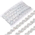 thumbnail image 1 of 12 Yards Silver Sequin Trim Flat Sequins Beaded Strip Rick Rack Wave Gimp Woven Trimming Metallic Glitter Zig Zag Bending Ribbon for Sewing Making Crafts Gift Wrapping Curtain Supply, 1 of 9