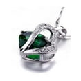 thumbnail image 4 of Devuggo 925 Sterling Silver Heart Pendant Necklace Simulated Emerald Stud Earrings Jewelry Set,Valentines Day Gifts for Women, 4 of 7