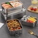 thumbnail image 5 of Elegante caja bento de acero inoxidable, diseño a prueba de fugas con capa aislante que garantiza la frescura, contenedor reutilizable ecológico y sostenible para hombres y mujeres, 6,5 x 4,7 x 2,4, 5 of 5