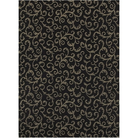 Garden Party Iron Gate Indoor/Outdoor Rug, Black Tie, 5'6" x 7'6"