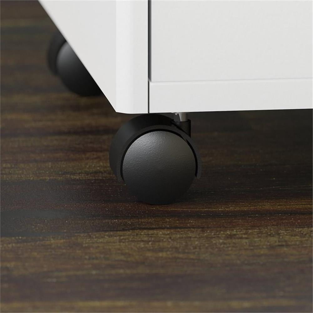 Studio C 3 Drawer Mobile File Cabinet in White - Engineered Wood