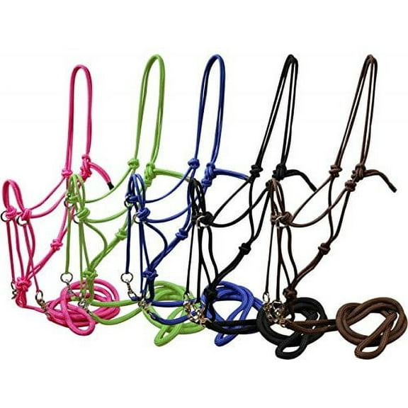 Showman Nylon Rope Bitless Bridle w/ Reins (Black)