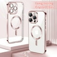 thumbnail image 3 of Entronix Transparent Phone Case for Apple iPhone 15 Pro Max Clear Magnetic Case, [Yellow Resistant] Slim Fit Shockproof Transparent Crystal Clear Magnetic Case for Apple iPhone 15 Pro Max, Rose, 3 of 6
