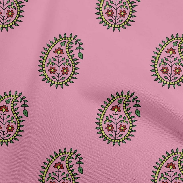 oneOone Cotton Poplin Pink Fabric Block Craft Projects Decor Fabric Printed By The Yard 56 Inch Wide-7K