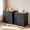 Blue, variant on Buildhom 23" Fluted Nightstand with Charging Station, 3-Drawer Wood End Table for Bedroom, Wood