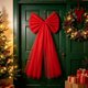thumbnail image 5 of MTBLYS Adorno navideño de encaje con lazo de malla y cinta larga para la cima del árbol de Navidad|Adorno navideño con diseño de malla para la decoración de la pared|chimenea o puerta del hogar, 5 of 6