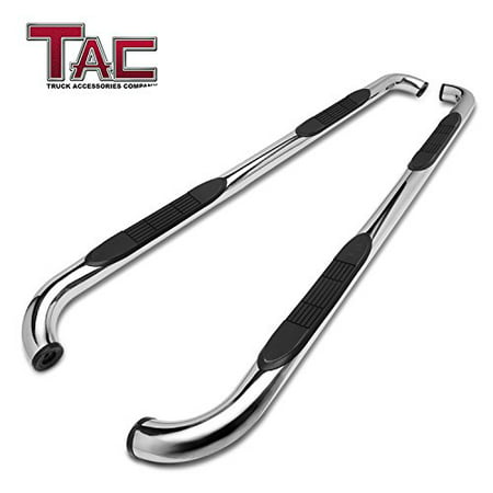 TAC Side Steps Running Boards Fit 2019 Chevy Silverado / GMC Sierra 1500 Crew Cab (Excl. Body Lift Kit) Truck Pickup 3” Stainless Steel Side Bars Nerf Bars Off Road Accessories