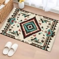 thumbnail image 3 of 2x3 Washable Entryway Rug, Ethnic Style Pattern Non-Slip Area Rug for Front Door Kitchen Bathroom, Retro Abstract Green Brown Weaving Art Indoor Floor Mat for Home Decor, 3 of 9