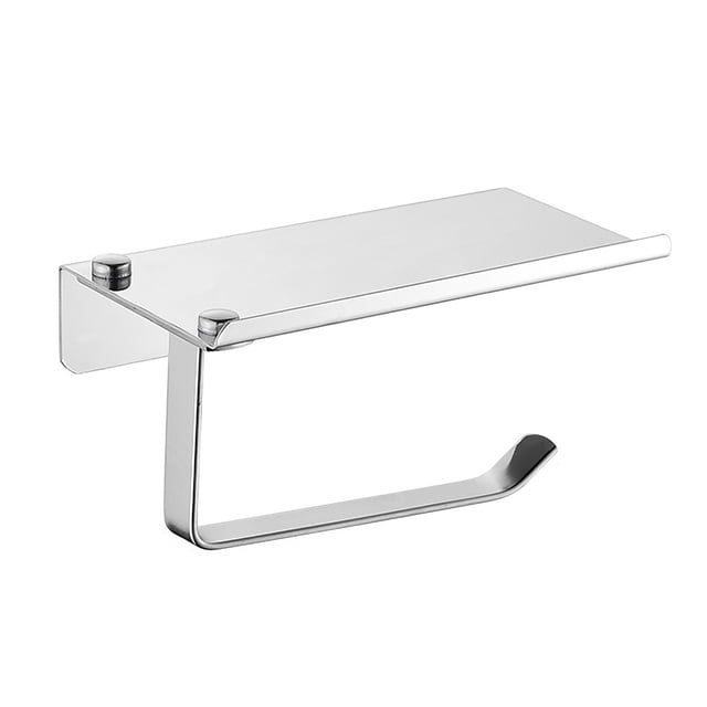 Portarrollos De Papel Higiénico Con Estante Para Teléfono, Portarrollos De Baño Con Estante De Almacenamiento Adecuado Para El Baño Del Hogar Sweethay HA026856-01