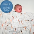 thumbnail image 3 of LollyBanks Swaddle Blanket 100% Muslin Cotton,&nbsp; 47 x 47 inches Soft Breathable Muslin Baby Swaddles for Girls and Boys, Baby Essentials, Registry and Gift (Swimming Print), 3 of 6