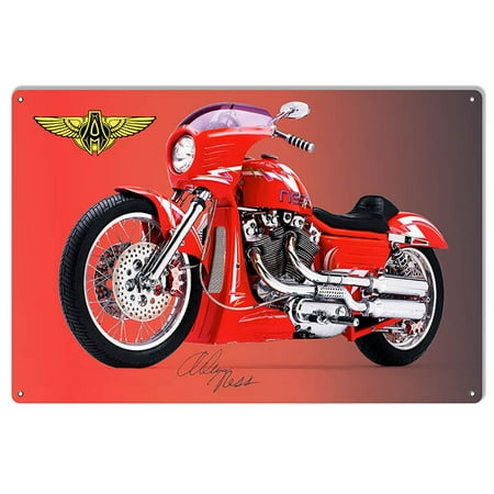 Arlen Ness Custom Motorcycles - Red One Off Original Custom Arlen Ness Motorcycle Signature Series Sign. 12