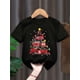 thumbnail image 2 of Boys' Casual Crew Neck Christmas Fire Truck Print Short Sleeve Tee - 100% Cotton with Slight Stretch, Applique Detail, Knit Summer Top for Children 12 and Under, 2 of 7