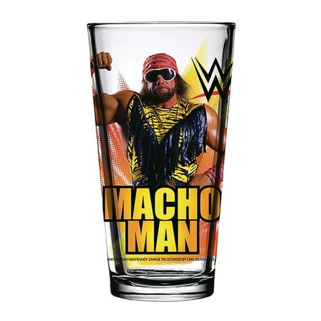 Official WWE Authentic Macho Man 2018 Toon Tumbler Pint Glass Clear