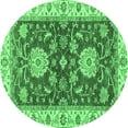 thumbnail image 1 of Ahgly Company Indoor Round Oriental Emerald Green Traditional Area Rugs, 5' Round, 1 of 4
