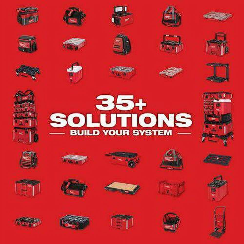 Milwaukee Tool PACKOUT Compact Tool Box, Polypropylene, Black/Red, 16-1/4 in W x 10 in D x 13 in H