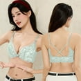 thumbnail image 2 of Agkizg Solid Color Wireless Bra Front Closure Lace Racerback Push Up Breathable Everyday Bralette (Women's or Women's Plus), 2 of 5