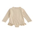thumbnail image 2 of PENGXIANG Baby Girls Long Sleeve Swimsuit Ruffle Zipper Rash Guard Swimwears, 2 of 5