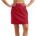 thumbnail image 2 of Fesfesfes Womens Ribbed Cinched Side Mini Skirt Bottoms Fashion Summer Solid Color High Waisted Shorts Casual Shorts Skirt, 2 of 5