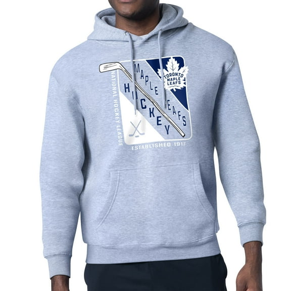 Men's Starter Heather Gray Toronto Maple Leafs Shield Logo Pullover Hoodie