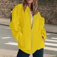 thumbnail image 1 of IMENGL Sweatshirt jacket long sleeve solid color, Yellow 2XL, Size M-3XL, 1 of 8