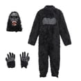 thumbnail image 5 of BMYJ Gorilla Themed Plush Jumpsuit with Head Cover, Realistic Animal Themed Outfit for Boys Girls, Fuzzy Jumpsuit for Holiday Dress Up Events (Black, 9-10 Years), 5 of 5