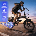 thumbnail image 5 of BroPath Electric Bike for Adults, Ebike, Electric Bicycle with 576WH Battery,14" Folding Ebike, 21MPH,20+ Miles(MAX),350W Motor,Multi-Shock Absorption,Commuting Mini E Bikes with Baskets,UL2849, 5 of 10