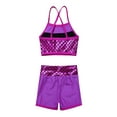 thumbnail image 4 of TiaoBug Kids Girls 2 Piece Sports Dance Outfit Crop Tank Tops and Shorts Set Gymnastics Suit, 4 of 7